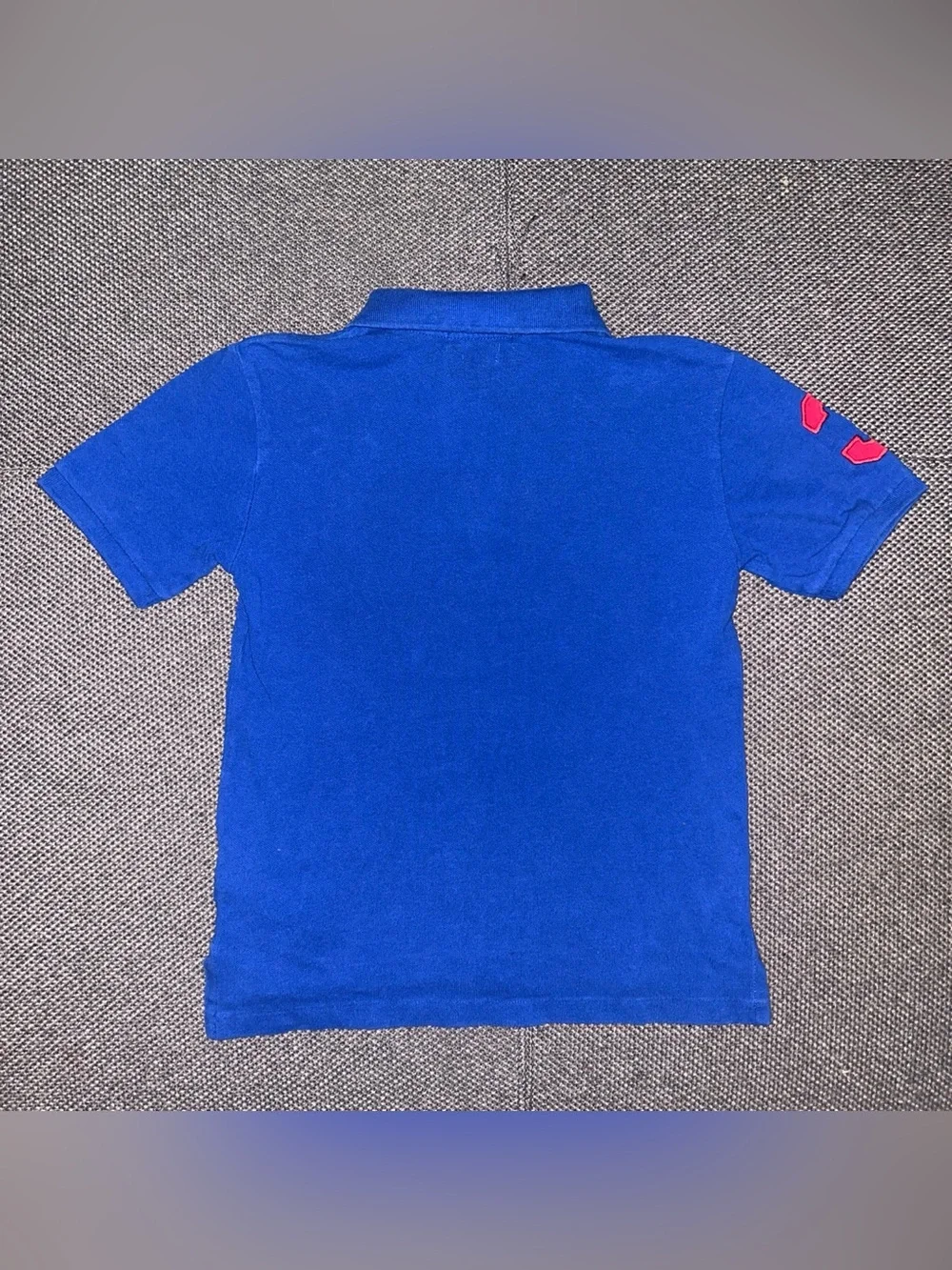 Ralph Lauren Boys' Blue Polo with Red Pony & Sleeve Number
